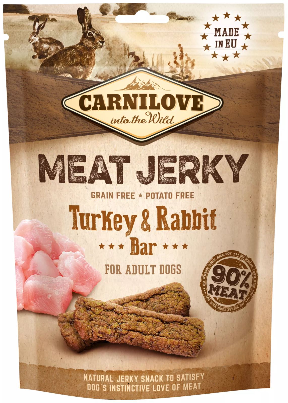 Carnilove Meat Jerky Turkey & Rabbit Bar - tyčinka krůta a králík 100 gramů