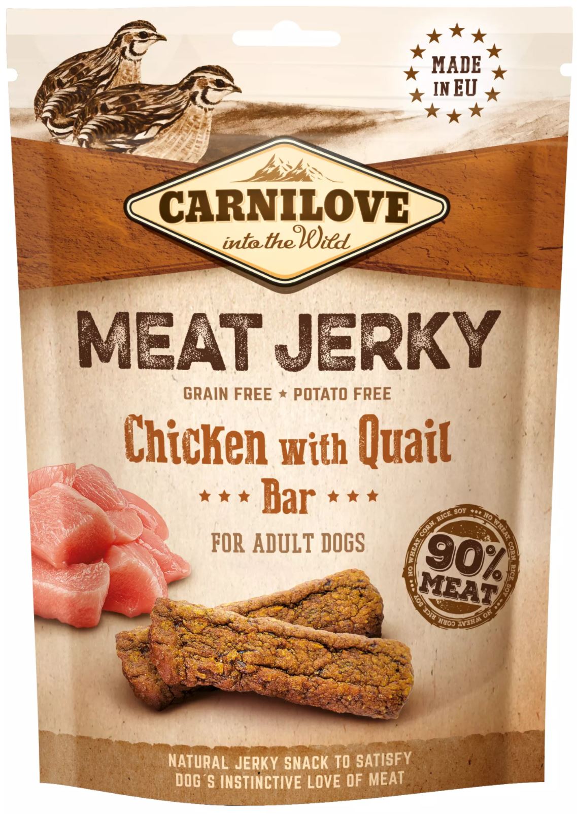 Carnilove Meat Jerky Chicken with Quail Bar - tyčinka kuře a křepelka 100 gramů