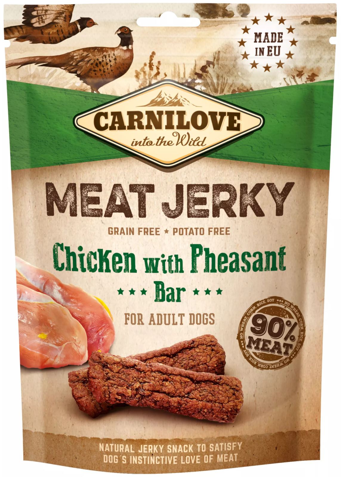 Carnilove Meat Jerky Chicken with Pheasant Bar - tyčinka kuře a bažant 100 gramů