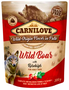 Carnilove Paté Wild Boar with Rosehips  - divočák a šípky 300 gramů