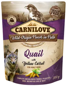 Carnilove Paté Quail with Yellow Carrot - křepelka a žlutá mrkev 300 gramů